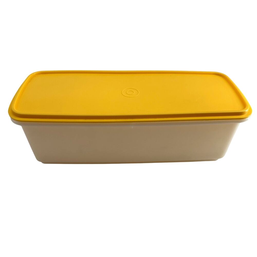 Tupperware 782-6 Refrigerator Keeper Produce Rare Yellow Lid 3 Piece Set vintage